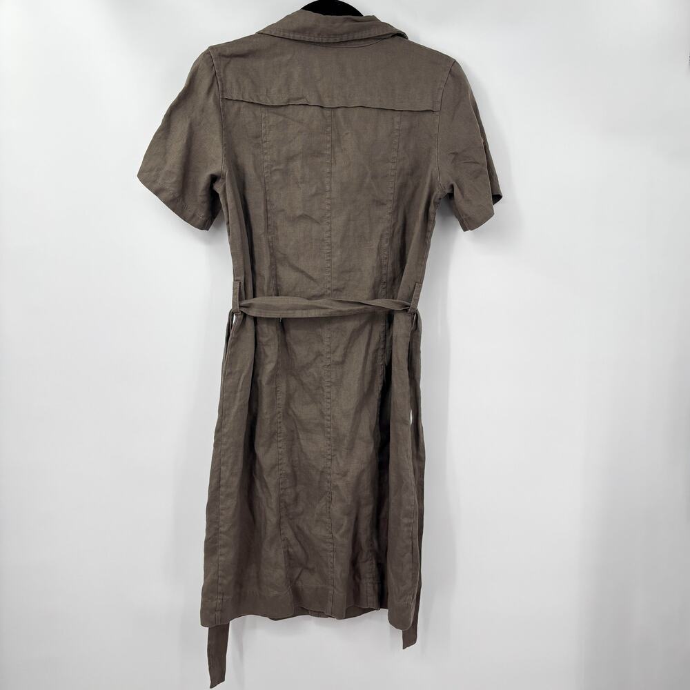 Pure Collection Linen Button Front Midi Shirt Dre… - image 3